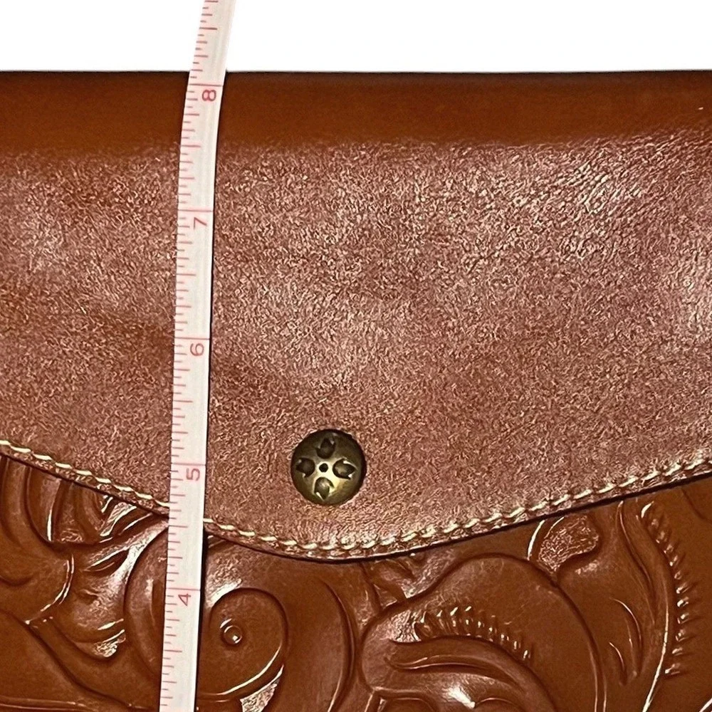 Patricia Nash Tooled Leather Midi Tech‎ Portfolio Florence Tan A81207 NEW